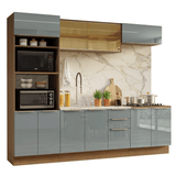 Combo completo de Cocina 270 cm Marrón/Gris Lux Madesa 05