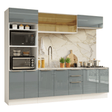 Combo completo de Cocina 270 cm Blanco/Gris Lux Madesa 05