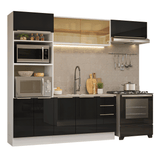 Combo completo de Cocina 270 cm Blanco/Negro Lux Madesa 07