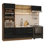 Combo completo de Cocina 270 cm Marrón/Negro Lux Madesa 07