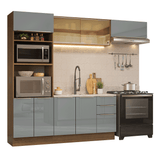 Combo completo de Cocina 270 cm Marrón/Gris Lux Madesa 07
