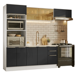 Combo completo de Cocina 270 x 60 cm Blanco/Negro Lux Madesa 08