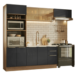 Combo completo de Cocina 270 x 60 cm Marrón/Negro Lux Madesa 08