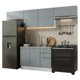 Combo completo de Cocina 280 x 60 cm Blanco/Gris Lux Madesa 02