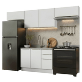 Combo completo de Cocina 280 x 60 cm Blanco/Blanco Aterciopelado Lux Madesa 02
