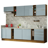 Combo completo de Cocina 300cm Marrón/Gris Lux da Sabrina Madesa