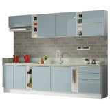Combo completo de Cocina 300cm Blanco/Gris Lux da Sabrina Madesa