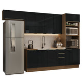 Combo completo de Cocina 310 x 60 cm Marrón/Negro Lux Madesa 01