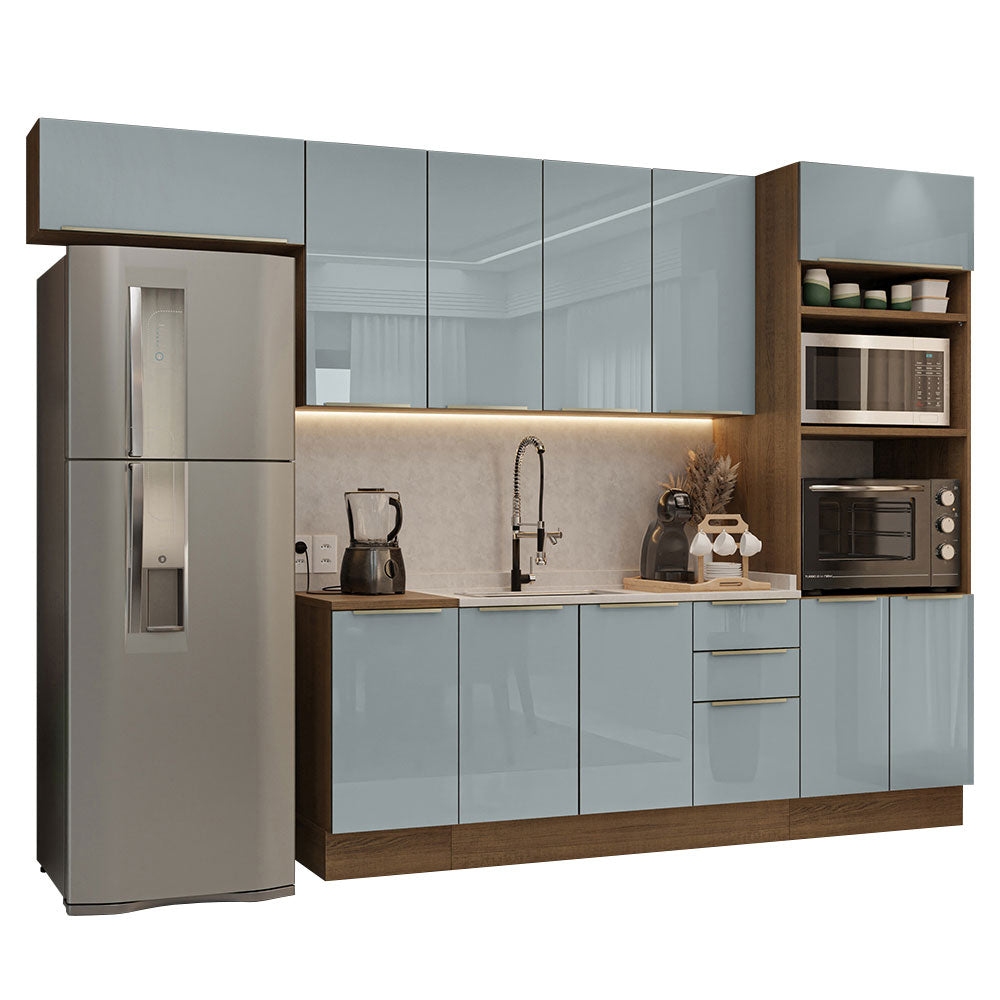 Combo completo de Cocina 310 x 60 cm Marrón/Gris Lux Madesa 01