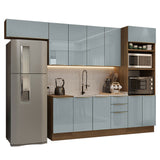 Combo completo de Cocina 310 x 60 cm Marrón/Gris Lux Madesa 01