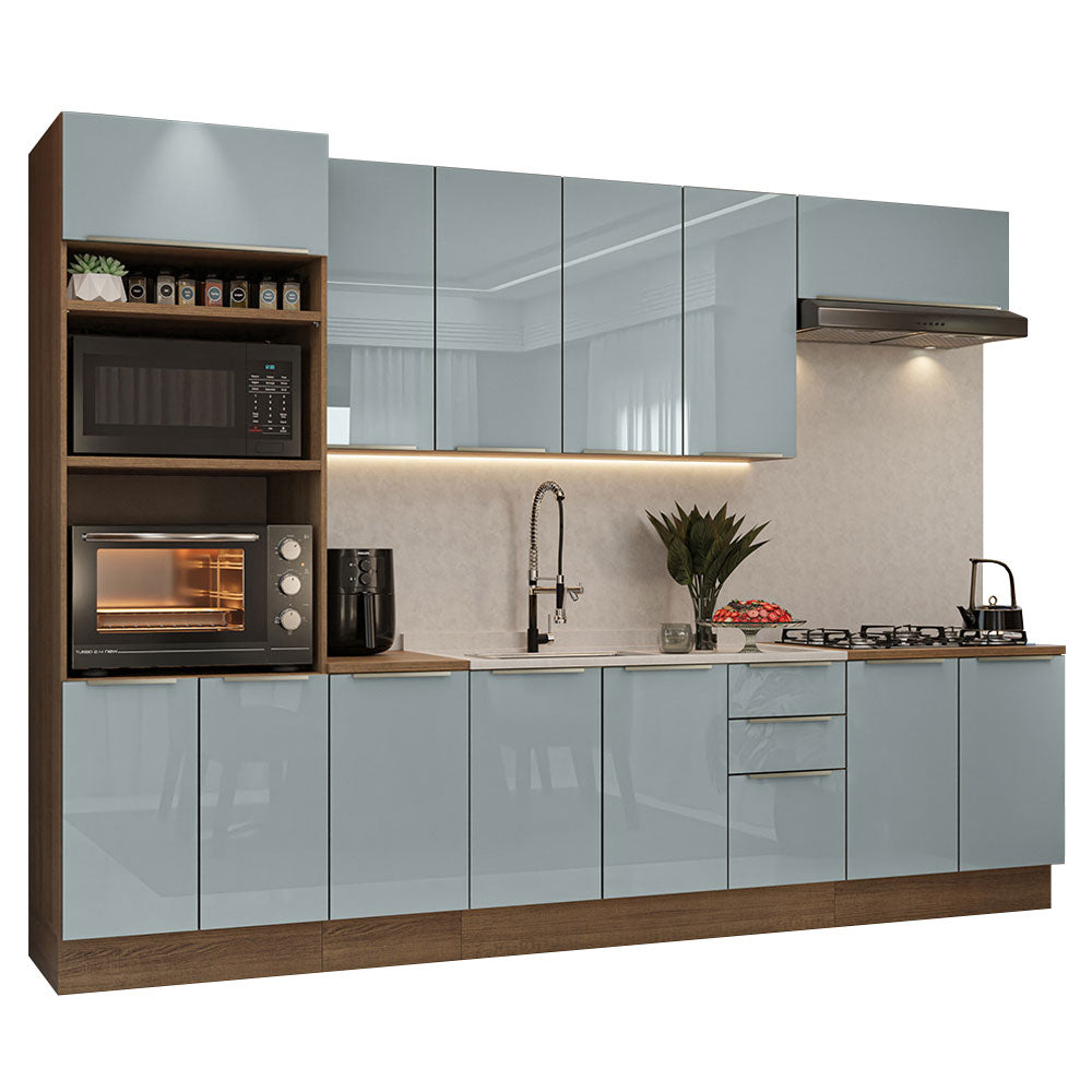 Combo completo de Cocina 310 x 60 cm Marrón/Gris Lux Madesa 02