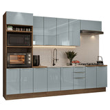 Combo completo de Cocina 310 x 60 cm Marrón/Gris Lux Madesa 02