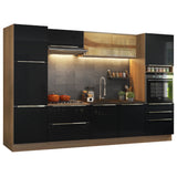 Combo completo de Cocina 320cm Marrón/Negro Lux Madesa 01
