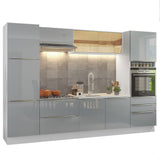 Combo completo de Cocina 320cm Blanco/Gris Lux Madesa 01