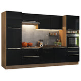Combo completo de Cocina 320cm Marrón/Negro Lux Madesa 03