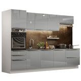 Combo completo de Cocina 320cm Blanco/Gris Lux Madesa 04