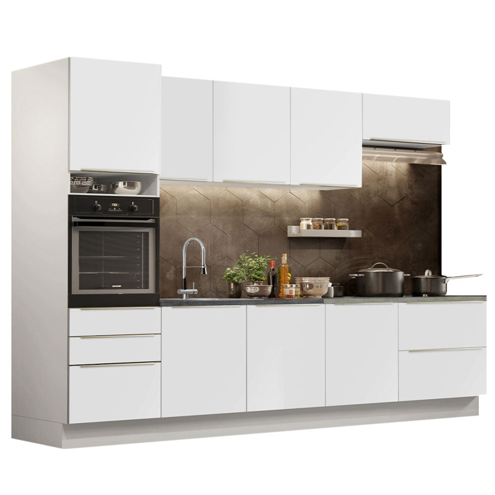 Combo Completo de Cocina 320 x 60 cm Blanco/Blanco Aterciopelado Lux Madesa 04