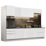 Combo Completo de Cocina 320 x 60 cm Blanco/Blanco Aterciopelado Lux Madesa 04