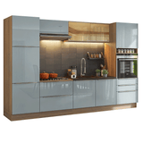 Combo completo de Cocina 320 cm Marrón/Gris Lux Madesa 08