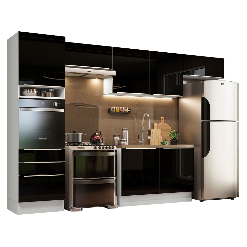 Combo completo de Cocina 340cm Blanco/Negro Lux Madesa 01