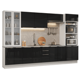 Combo completo de Cocina 340 cm Blanco/Negro Lux Madesa 03