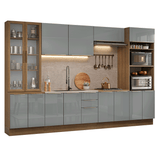 Combo completo de Cocina 340 cm Marrón/Gris Lux Madesa 03