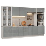 Combo completo de Cocina 340 cm Blanco/Gris Lux Madesa 03