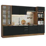 Combo completo de Cocina 340 x 60 cm Marrón/Negro Lux Madesa 04