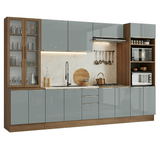 Combo completo de Cocina 340 x 60 cm Marrón/Gris Lux Madesa 04