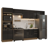 Combo completo de Cocina 350 cm Marrón/Negro Lux Madesa 01