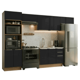 Combo completo de Cocina 350 x 60 cm Marrón/Negro Lux Madesa 02