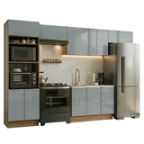 Combo completo de Cocina 350 x 60 cm Marrón/Gris Lux Madesa 02