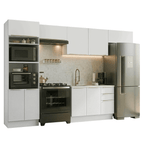 Combo completo de Cocina 350 cm 9 Puertas 3 Cajones Sin Mesada Blanco Lux Madesa