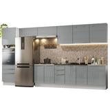 Combo completo de Cocina 400cm Blanco/Gris Lux da Thauane Madesa