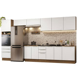 Combo Completo de Cocina 400 x 60 cm Marrón/Blanco Aterciopelado Lux da Thauane Madesa