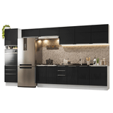 Combo completo de Cocina 400 cm Blanco/Negro Lux Madesa 02
