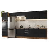 Combo completo de Cocina 400 cm Marrón/Negro Lux Madesa 05