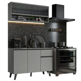 Cocina Compacta 120 cm Gris Nice Madesa 01