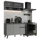 Cocina Compacta 120 cm Gris Nice Madesa 02