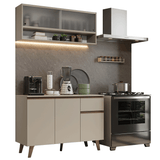 Cocina Compacta 120 cm Sin Patas Nice Crema 02