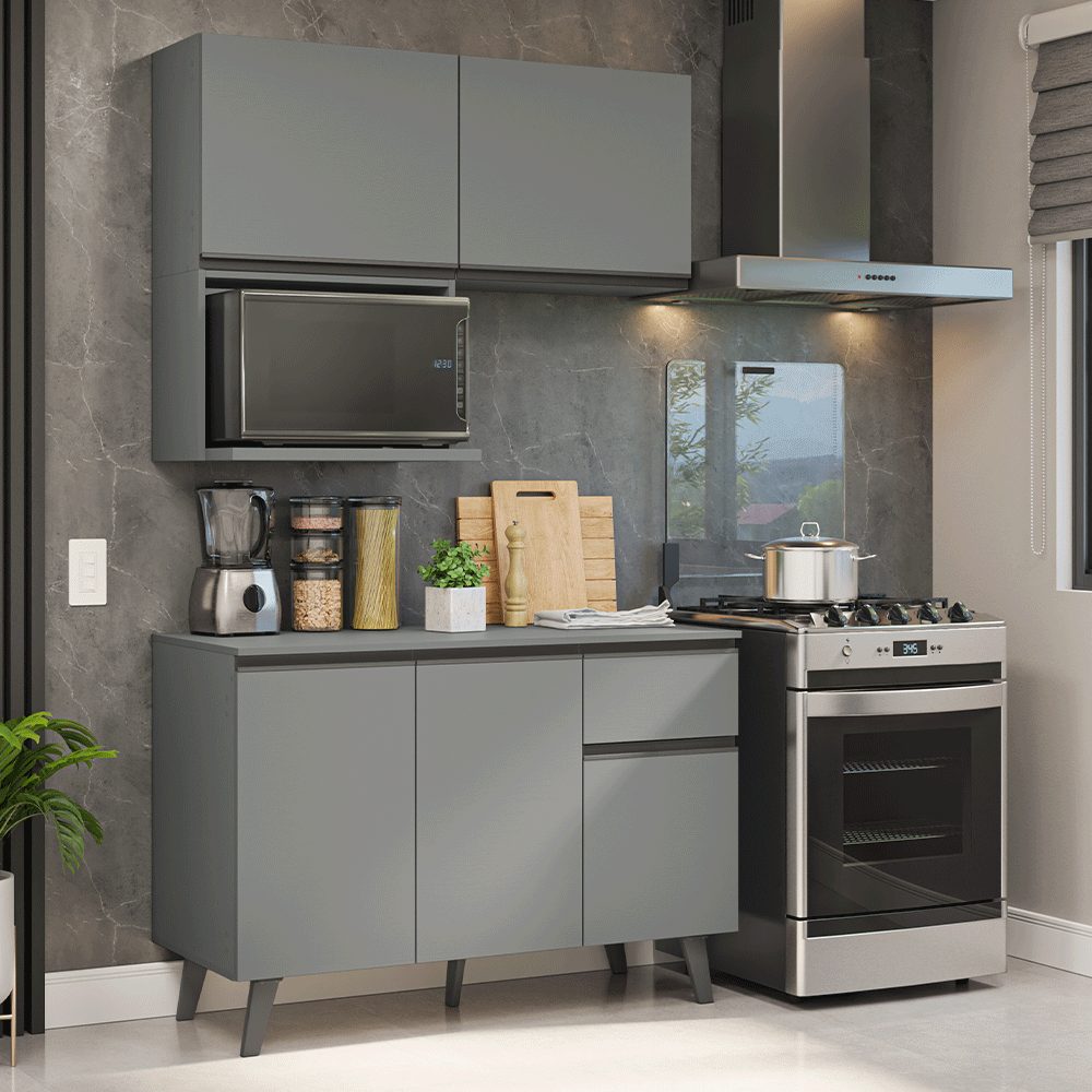 Combo de Cocina de 120 cm Gris Nice Madesa 05