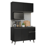 Cocina Compacta 120 cm Negro Nice Madesa 05