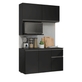 Cocina Compacta 120 cm Flotante Negro Nice Madesa 06