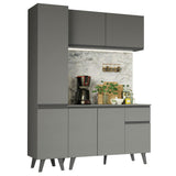 Cocina Compacta 160cm Gris Nice Madesa 01