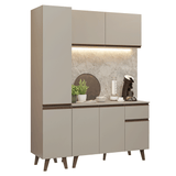 Cocina Compacta 160 cm Con Patas Nice Crema 01