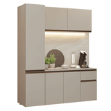 Cocina Compacta 160 cm Sin Patas Nice Crema 02