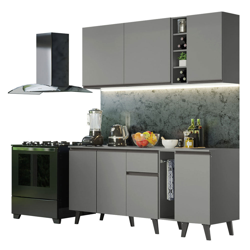 Combo Completo de Cocina 180 cm Gris Nice Madesa 01