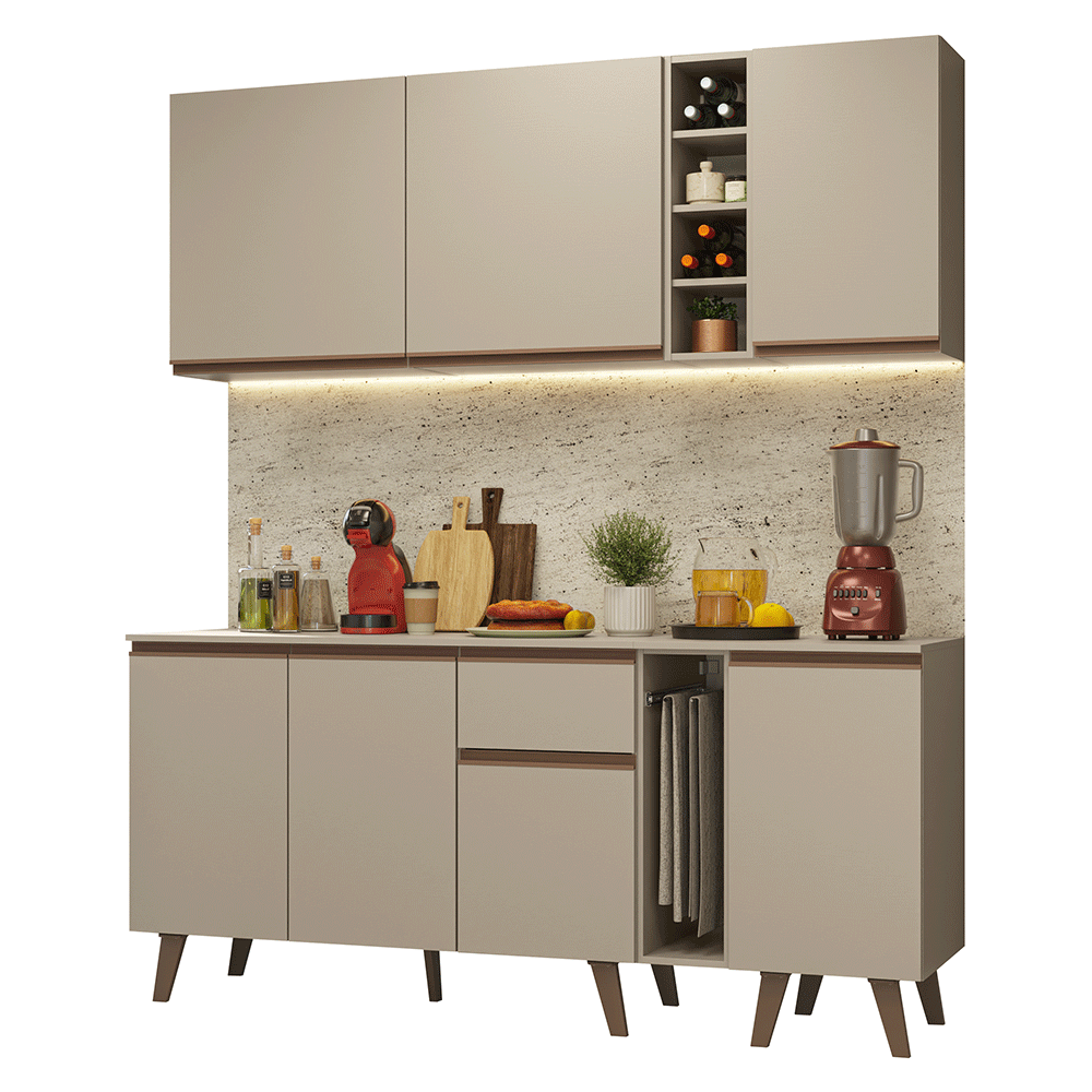 Cocina Compacta 180 cm Crema Nice Madesa 01
