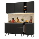 Cocina Compacta 180 cm Negro Nice Madesa 01