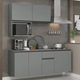 Combo de Cocina 180 cm Flotante Gris Nice Madesa 03
